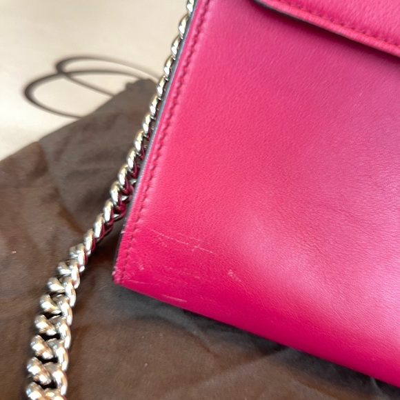 Gucci GG Logo Pink Leather Shoulder Bag Crossbody - Picture 6 of 16